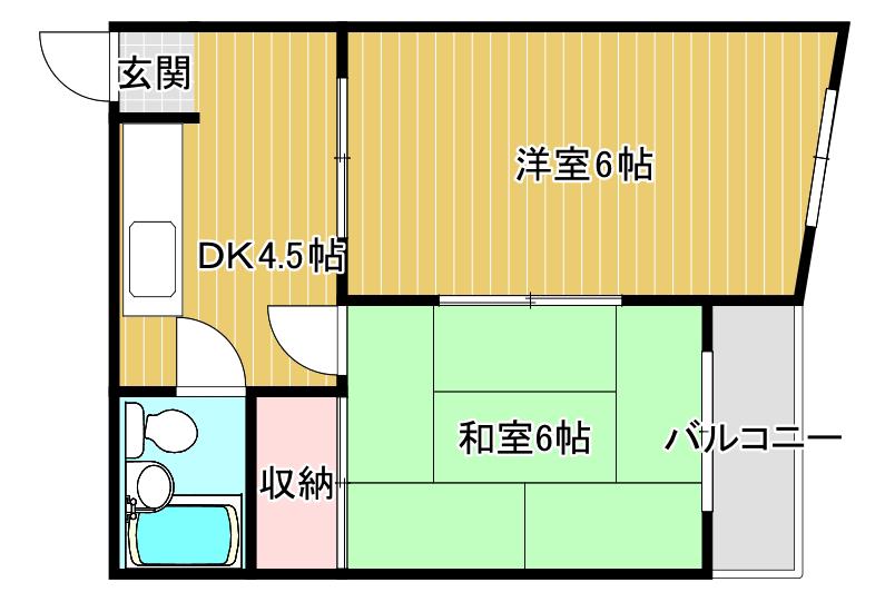 RIZEONE関目(2DK/4階)の間取り写真