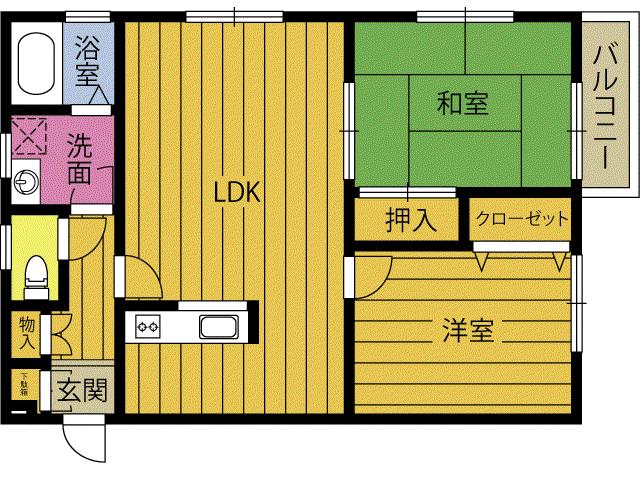 アーベルコート(2LDK/2階)の間取り写真
