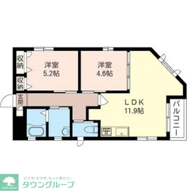 サンドエル(2LDK/3階)の間取り写真
