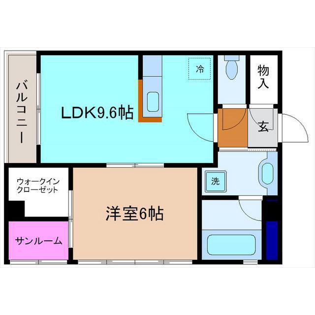 クルエボヌール西念(1LDK/9階)の間取り写真