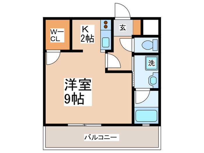 アルファビル(1K/3階)の間取り写真