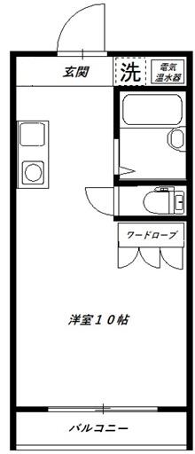 エコロジースクエア初台(ワンルーム/2階)の間取り写真