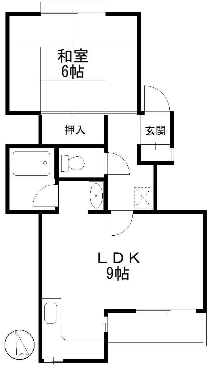 藤波ハイツ(1LDK/2階)の間取り写真