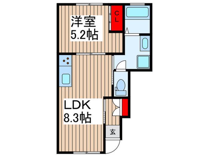アルマコート志木(1LDK/1階)の間取り写真