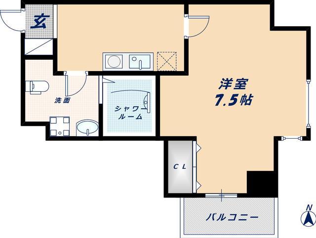HR・FRONT・REGALドームウエスト(1K/9階)の間取り写真