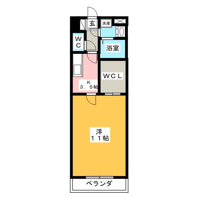 CIAO バンビーナ(1K/4階)の間取り写真