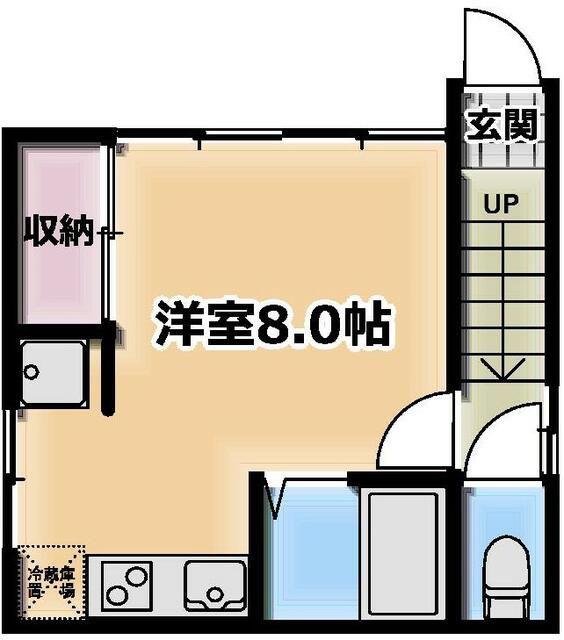 第二YUKIハウス(ワンルーム/2階)の間取り写真