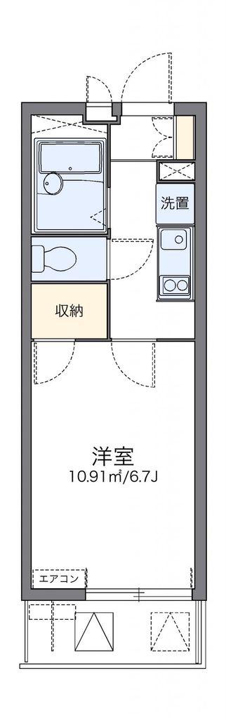 レオパレス大門坂下(1K/2階)の間取り写真
