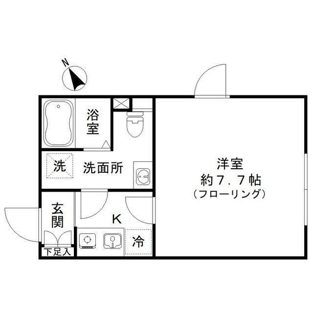 FABRIC大崎(1K/4階)の間取り写真