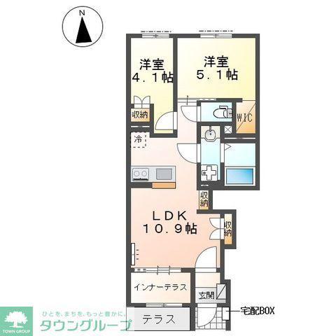 相模原市南区アパート工事(2LDK/1階)の間取り写真