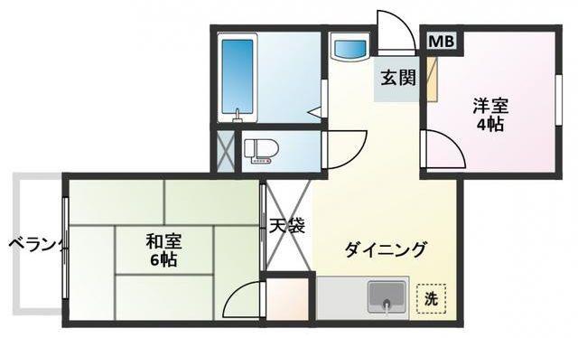 成増第2シャトレ(2DK/2階)の間取り写真