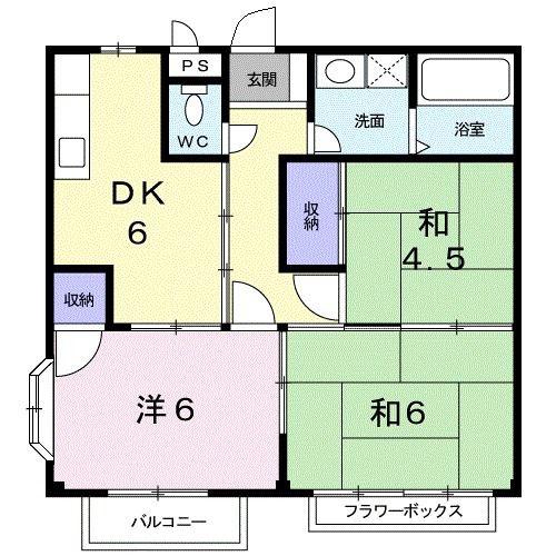 ビレッジツカサA(3DK/2階)の間取り写真