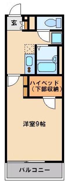 レオパレスあおば(1K/3階)の間取り写真