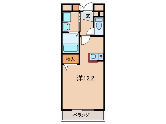 アンソレイエ(ワンルーム/2階)の間取り写真