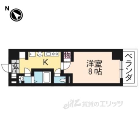 KDXレジデンス南草津(1K/8階)の間取り写真