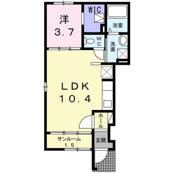 フローリッシュ(1LDK/1階)の間取り写真