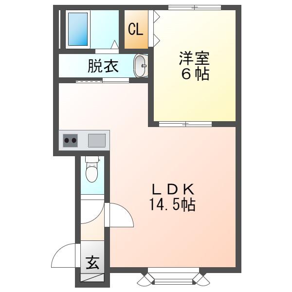 AQUA CITY(1LDK/2階)の間取り写真