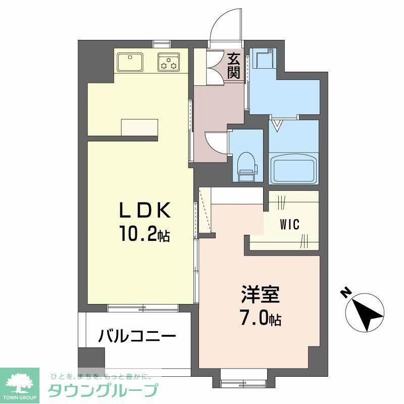 パティオ薬院II(1LDK/5階)の間取り写真