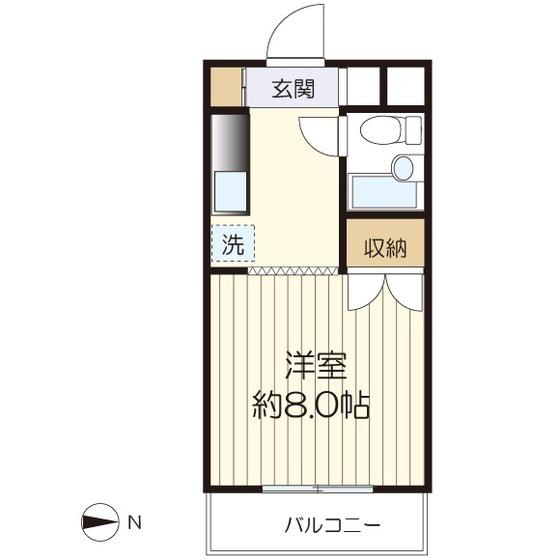 関口ハイツ(1K/2階)の間取り写真