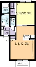 ヴィブレール(1LDK/2階)の間取り写真