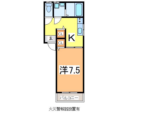 YOU MI(1K/1階)の間取り写真