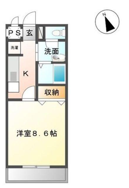 ボナール(1K/1階)の間取り写真
