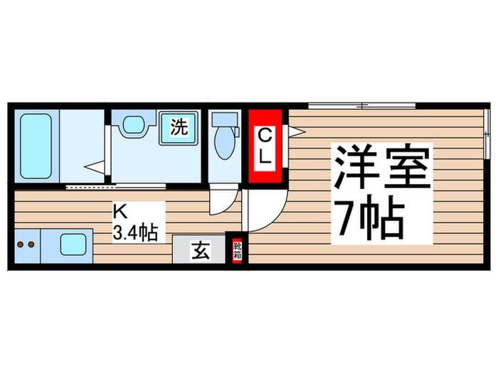 アージュドール新検見川(1K/2階)の間取り写真