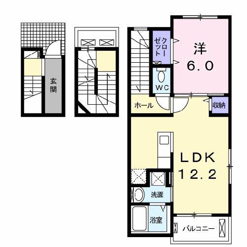 PBコンフォート(1LDK/3階)の間取り写真