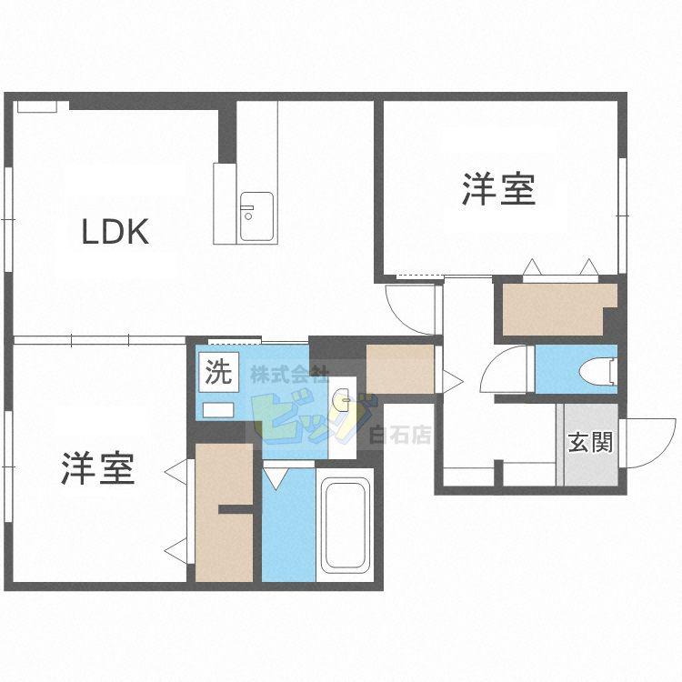 セジュールウィット I(2LDK/1階)の間取り写真