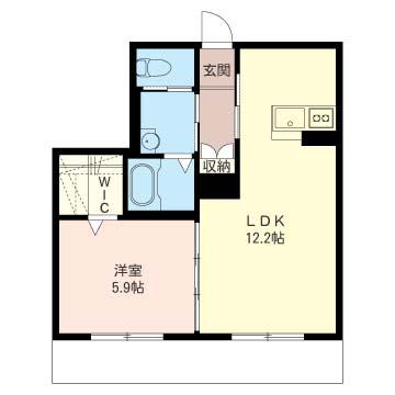 PRENDRE II(1LDK/1階)の間取り写真