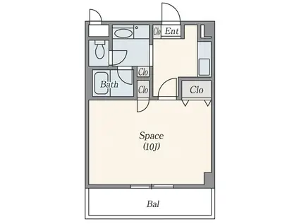 ファインヒル(1K/1階)の間取り写真