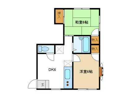 サンセリテ永島(2DK/1階)の間取り写真