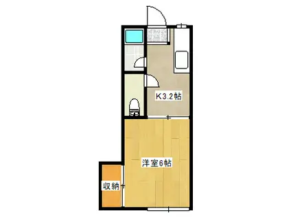 ニシテックハイツ(1K/2階)の間取り写真
