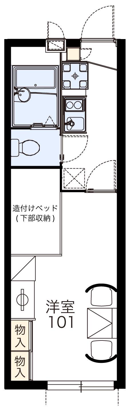 オネスティー土井駅東(1K/1階)の間取り写真