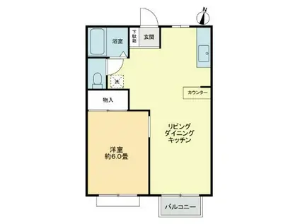 フォブールホロニック B棟(1LDK/1階)の間取り写真