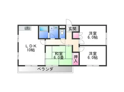 ハイムフューチャー(3LDK/2階)の間取り写真