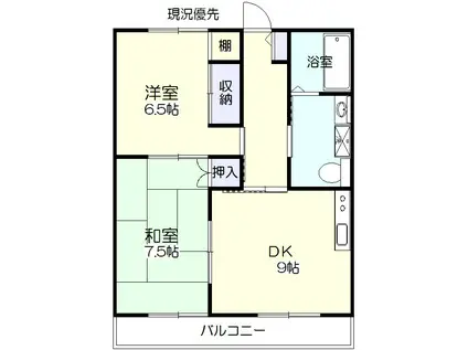 GOOD AGE浜乃木(2DK/2階)の間取り写真