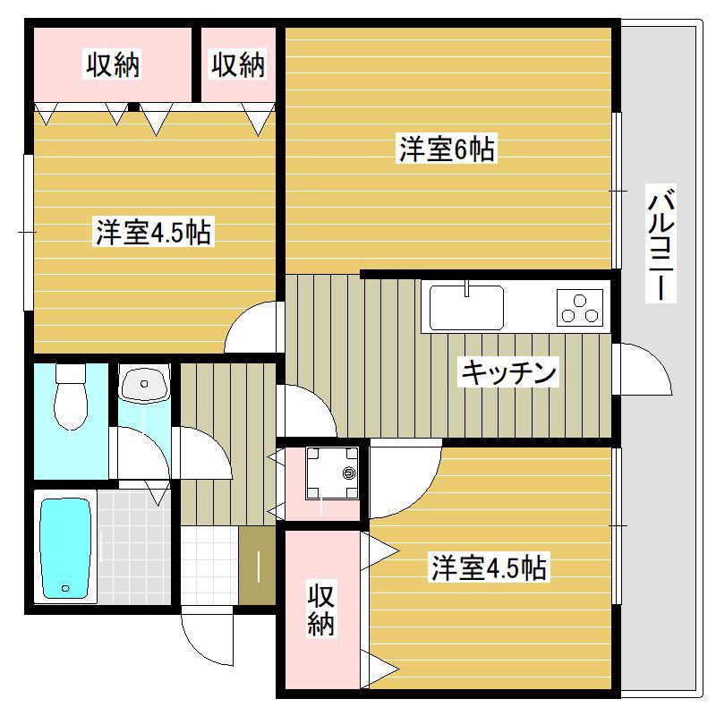 フロンティア葉山(2LDK/3階)の間取り写真