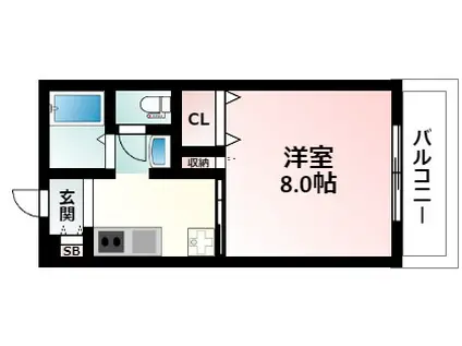 ドミトリオ仁王田(1K/6階)の間取り写真