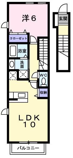 グランペール(1LDK/2階)の間取り写真