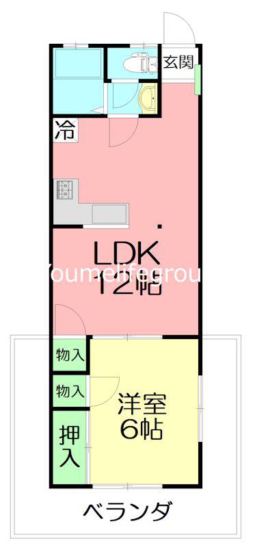 ウィズ茅ヶ崎(1LDK/1階)の間取り写真