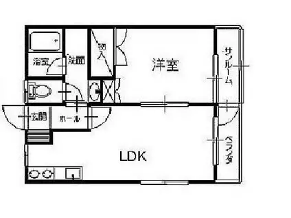 サンベールK(1LDK/2階)の間取り写真