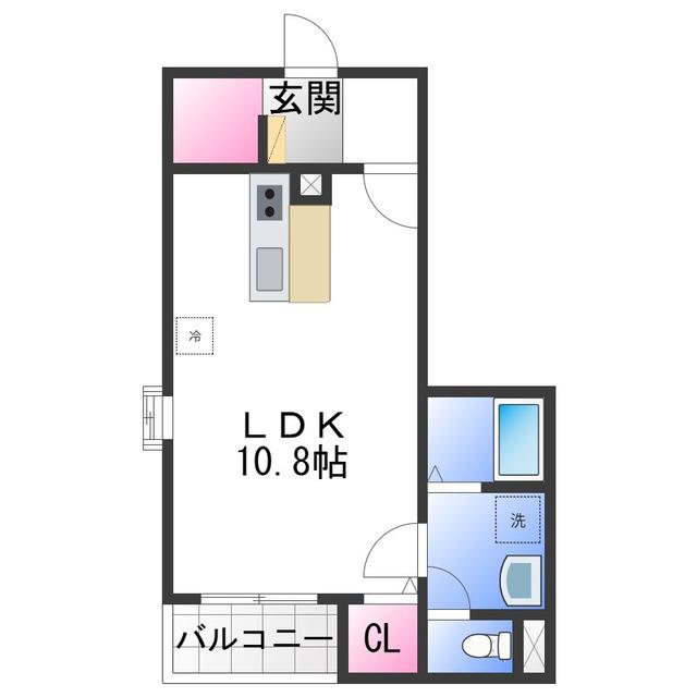 FSTYLE狭山・池尻中2号館(ワンルーム/2階)の間取り写真