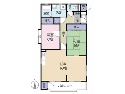 ミュールパレ(2LDK/3階)の間取り写真