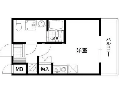アロハマリーナ(ワンルーム/2階)の間取り写真