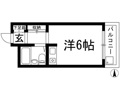 スマイルヴィラ門戸(ワンルーム/3階)の間取り写真