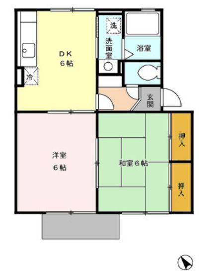 セジュール拓雅(2DK/1階)の間取り写真