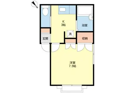 メアリーズハウス(1K/1階)の間取り写真