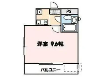 コーポリバーサイド(1K/2階)の間取り写真