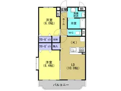 ユーミーハイセレクション(2LDK/1階)の間取り写真
